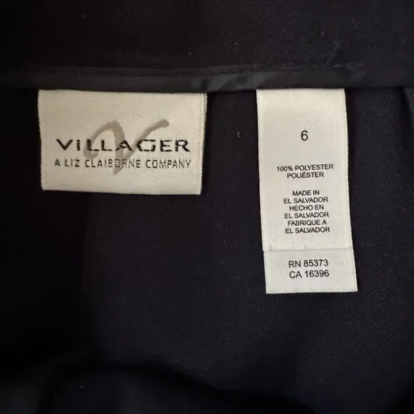 Villager Liz Claiborne Slacks Navy Blue Career Suit Essentials Pants sz 6 New - Picture 4 of 7